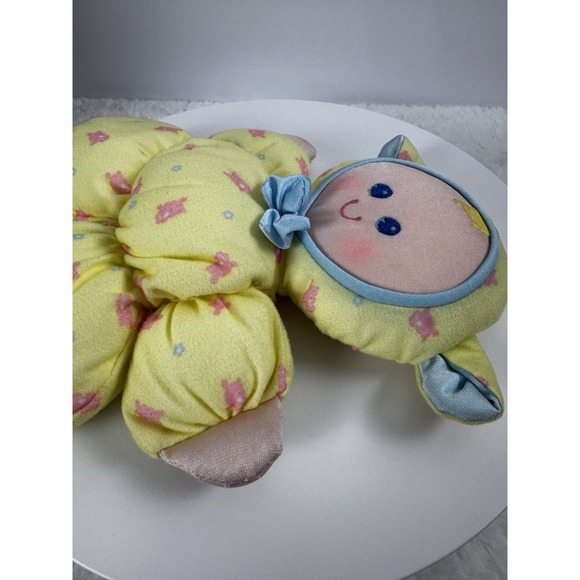 Vintage Fisher Price Slumber Babies Plush Baby Doll Yellow Lamb Lovey 1989 - Picture 7 of 16